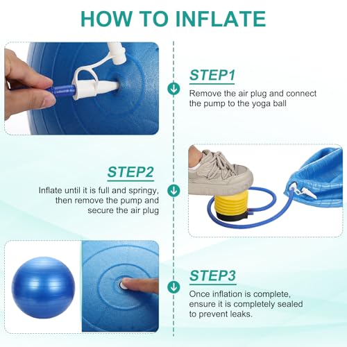 Yoga Ball, Exercise Ball Anti‑Slip Stability Pilates - color: Grey, size: 29.5"
