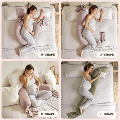 bbhugme Pregnancy Pillow Cover, Dusty Pink - color: Dusty Pink