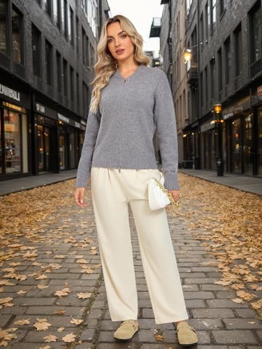 Cardigan Sweaters for Women - Baseball Collar Winter Sweater Jacket - color: Butterfly Gray, size: Medium