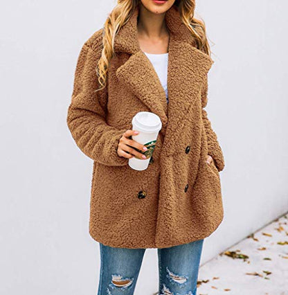 PRETTYGARDEN Women's Oversized Sherpa Fleece Coats - color: Style Two Camel, size: 3X-Large