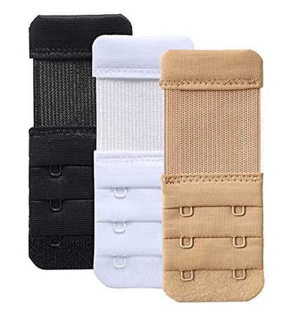 Women's Bra Extenders 4 Hook / 3 Hook / 5 Hook / 2 Hook Soft Comfortable Stretchy Bra Extension Strap - color: 3 Color, 2 Hook 3/4" Spacing