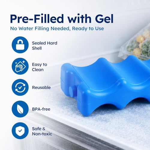 Ice Packs for Cooler & Breast Milk Storage, Reusable Contoured Freezer Pack - size: 4-Pack