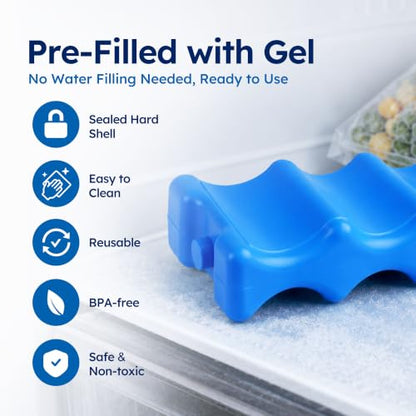 Ice Packs for Cooler & Breast Milk Storage, Reusable Contoured Freezer Pack - size: 4-Pack