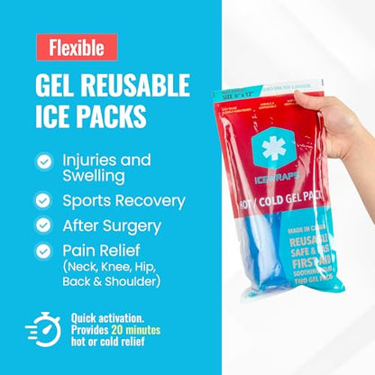 ICEWRAPS 6"x12" Flexible Extra-Large Gel Reusable Ice Packs, 2 Pack - Blue - size: 6"x12", style: Blue - 2Pack