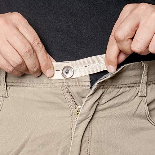 4 Pack Premium Elastic Waist Extenders - Adjustable Button Extender for Maternity & Casual Pants