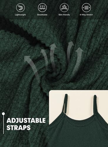 BLENCOT Maternity Ribbed Jumpsuit Stretchy One Piece Wide Leg Romper - color: Dark Green, size: Medium
