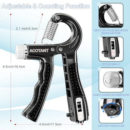 ACOTANT Grip Strength Trainer(5 Pack) with Finger Exerciser