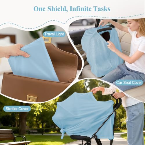 Basumee Nursing Cover for Breastfeeding Breathable Mesh 360 Full Privacy - color: Dusty Blue, size: 1 Pack