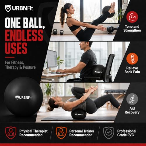 URBNFit Pilates Ball — 9 Inch Small Exercise Ball - color: Black