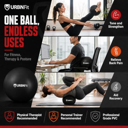URBNFit Pilates Ball — 9 Inch Small Exercise Ball - color: Black