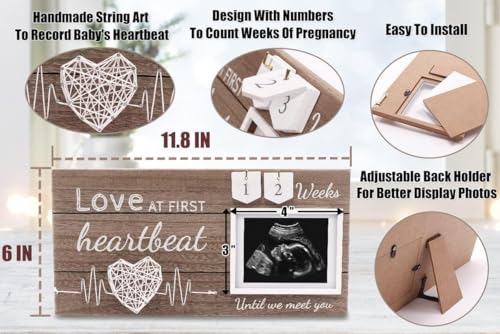 Garybank Pregnant Mom Gifts, Ultrasound Picture Frame with Weekly Countdown - color: Dark