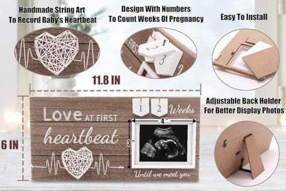 Garybank Pregnant Mom Gifts, Ultrasound Picture Frame with Weekly Countdown - color: Dark