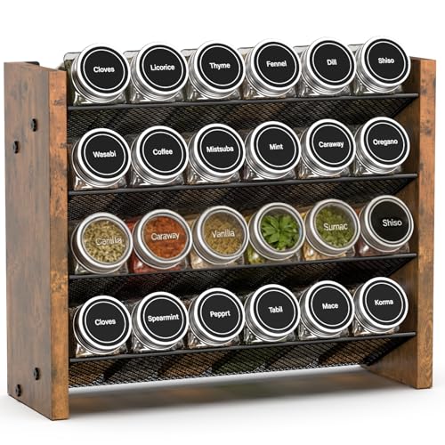 Spice Rack Organizer for Cabinet, Seasoning Organizer, No Jars Included - size: Holds 24 Jars, 12.2"W × 10.3"H