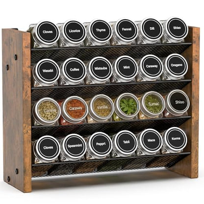Spice Rack Organizer for Cabinet, Seasoning Organizer, No Jars Included - size: Holds 24 Jars, 12.2"W × 10.3"H