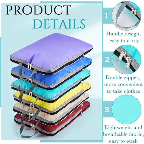 Hosuly 6 Pcs Compression Packing Cubes, 17.3 x 12.6'', Colorful - color: Colorful