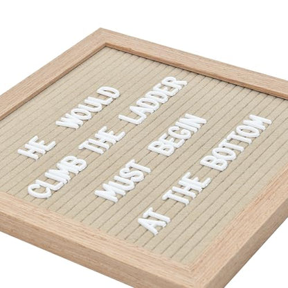 Felt Letter Board, 10 x 10 inch Wooden Frame, Beige - color: Beige