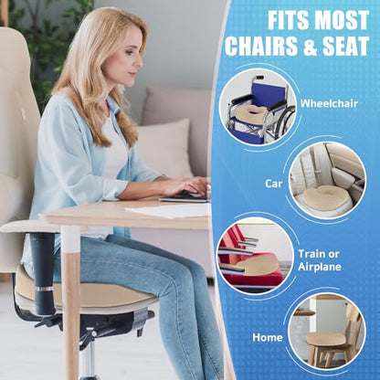 BlissTrends Donut Pillow Seat Cushion, Memory Foam Lifting Cushions - color: Khaki, size: Large