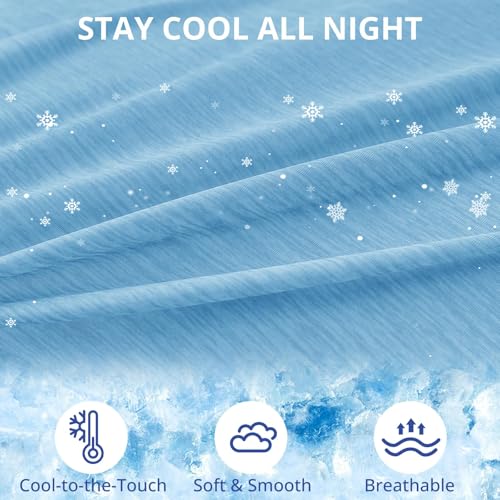 Sasttie Cooling Pregnancy Pillow Cover for 57-inch Maternity Pillow, Blue - color: Blue
