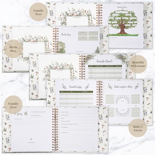 Baby Memory Book for First Five Years, Newborn Keepsake Journal