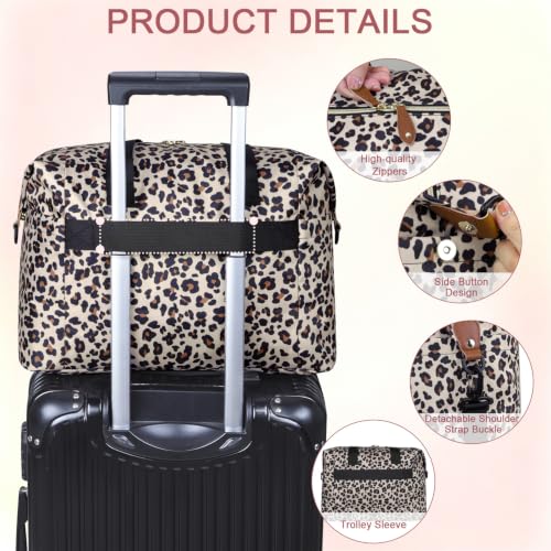 Pritent Diaper Bag Tote Waterproof Maternity Baby Bags with Pacifier Case - color: Leopard, size: Medium