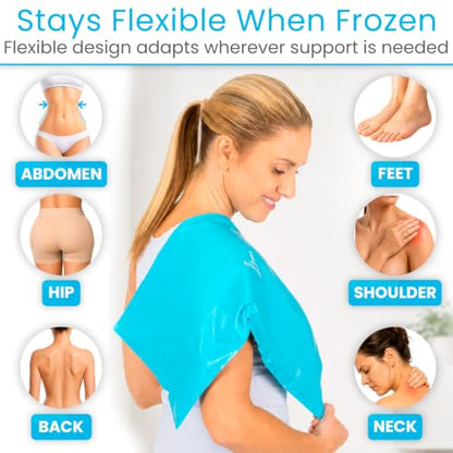 Arctic Flex Reusable Gel Ice Pack for Injuries with Straps (24" x 11") - size: 2X-Large (Pack of 1)
