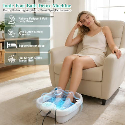 Ionic Foot Bath Detox Machine with 2 Ionic Arrays & Epsom Salt