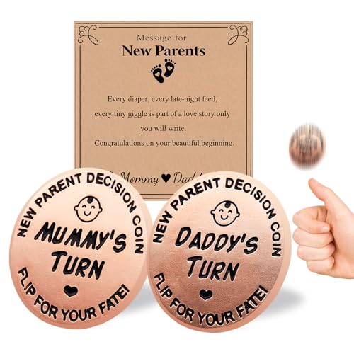 Lovely Double-Sided New Parents Funny Decision Coin with Blessing Card - color: Stylec-rosegold