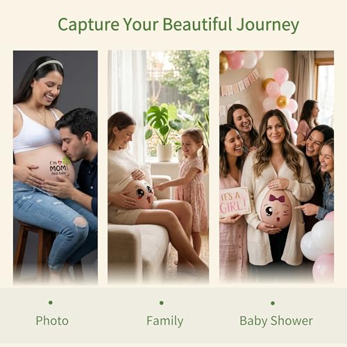 9 Sheets Pregnant Belly Stickers, Funny Maternity Photo Props for Mom-to-Be - style: funny
