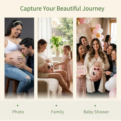 9 Sheets Pregnant Belly Stickers, Funny Maternity Photo Props for Mom-to-Be - style: funny