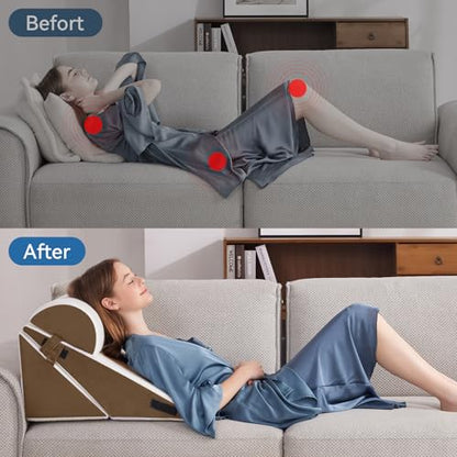Negwoo 3PCS Wedge Pillow Set for After Surgery,Bed Wedge Pillow, Brown - color: Brown, size: 3 PCS-Standard
