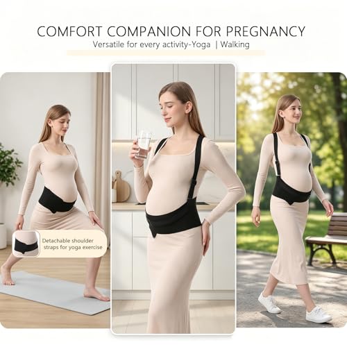 Paskyee 3-in-1 Pregnancy Belly Band – Adjustable Maternity Support Belt - size: M