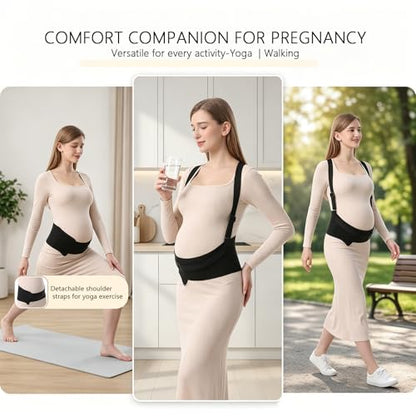 Paskyee 3-in-1 Pregnancy Belly Band – Adjustable Maternity Support Belt - size: M