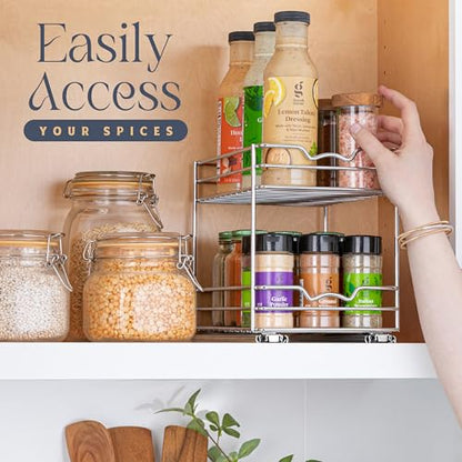 Pull Out Spice Rack for Cabinet, Spice Organizer 6-1/2"W x10-3/8"D x8-7/8"H - size: 6.5 Inch - Double