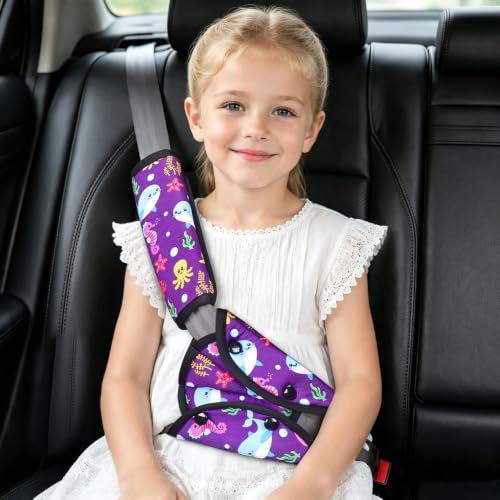 COOLBEBE Kids Seat Straps Cover Pad, Purple - color: Purple Ocean