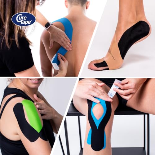 CureTape Kinesiology Tape 1in 2 Rolls | Therapeutic Tape Beige