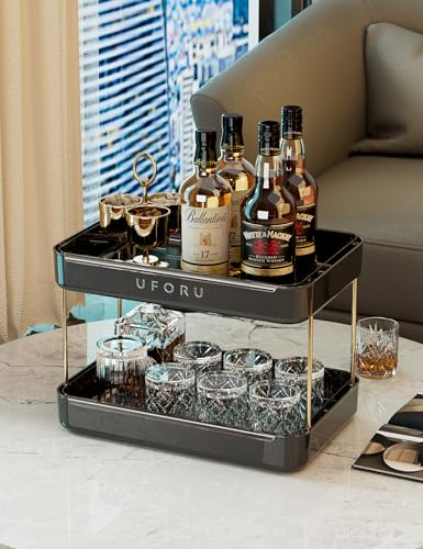 UFORU Countertop Coffee Station Organizer,Cup Rack,Mug & Wine Glass Holder - color: Black