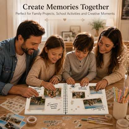 10x10 Inch DIY Scrapbook Album 40 Pages (20 Sheets), Hardcover Kraft Paper - color: Cream, size: 20 Sheets/40 Pages