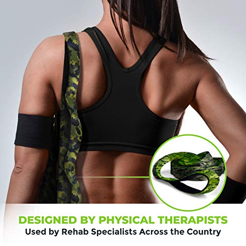 Physical Therapy Stretch Strap with 12 Loops - 1.5 Inch Width - color: Camo, style: Wide Grip