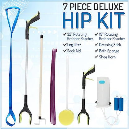 7 Piece Deluxe Hip Kit for Seniors, Total Hip Replacement Surgery Recovery