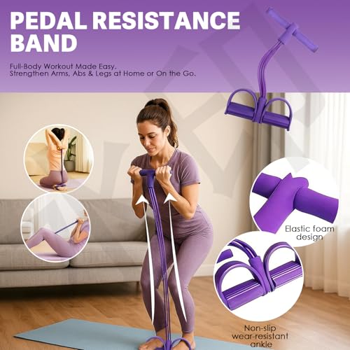 Pilates Essentials Kit for Women-Home Yoga Set,Including Foot Pedal Puller,Pilates Ring,Figure 8 Resistance Band,Pilates Ball,Resistance Band,Yoga Stretching Elastic Band,for Travel&Home Workouts
