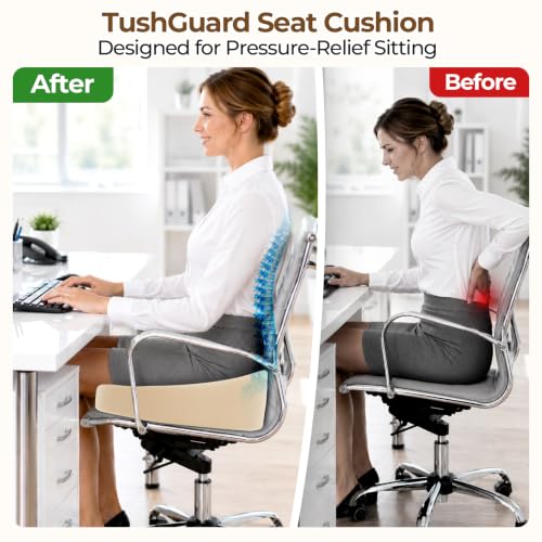 Donut Pillow Seat Cushion Memory Foam Lifting Cushions, Khaki - color: Khaki