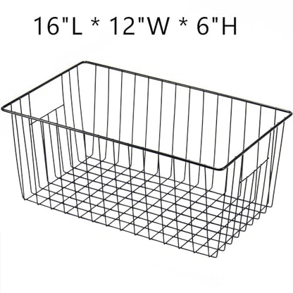 16inch Upright Freezer Organizer Baskets for 13-14,16-21 cu.ft Standup Freezer, Settle freezer chaos and reduce food waste effectively, Durable, Fully Use Space, Improve Air Circulate, Black, Pack 3 - color: 16*12*6, black