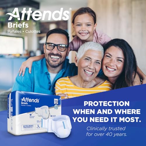 Attends Adult Incontinence Briefs, Large, Heavy Absorbency, 24ct Bag - size: Large (24 Count)