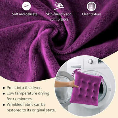 ELFJOY Rocking Chair Cushions Tufted High Back and Seat Cushion Purple - color: Purple
