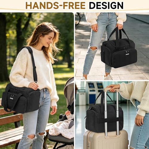 Quilted Breast Pump Bag Compatible with Spectra S1/S2/Dual S, Black - color: Black