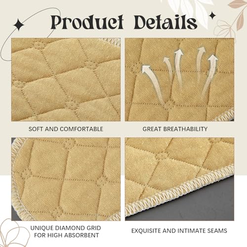 Toulite 10Pcs Reusable Cotton Bra Liners for Sweat - color: Khaki, size: X-Large