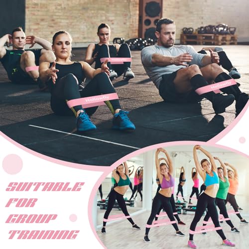 Hollowfly 12 Pcs Resistance Loop Bands for Booty Legs - color: Light Pink, style: Light