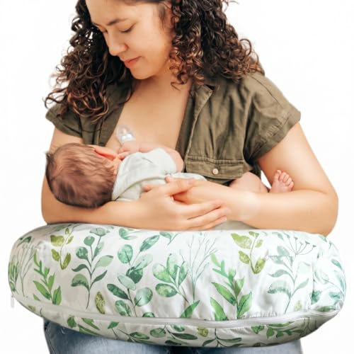 Boppy Nursing Pillow, Safe Ergonomic Breastfeeding & Baby Feeding Support - color: Green Sage Leaf