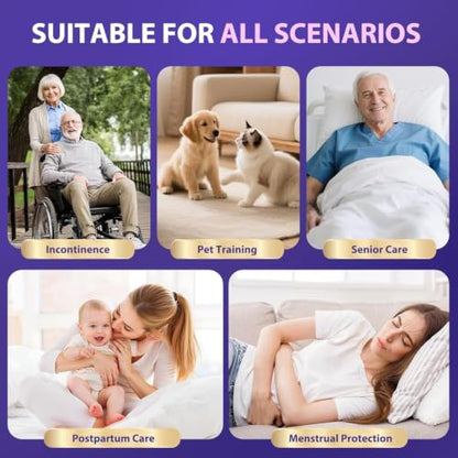 MILDPLUS Heavy Duty Underpad 36''x36'' 50 Count (Purple) - size: 36x36-50 (Purple)