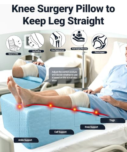 Knee Surgery Pillow Straight Double Leg for Swelling & Blood Circulation